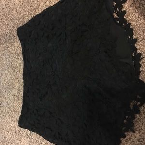 Black Lace Shorts